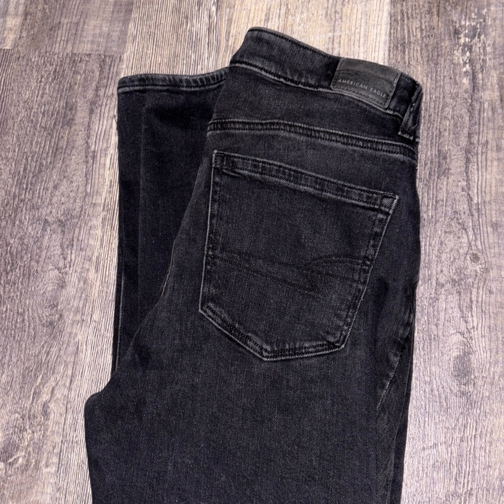 Black Wash Ripped Mom Jeans